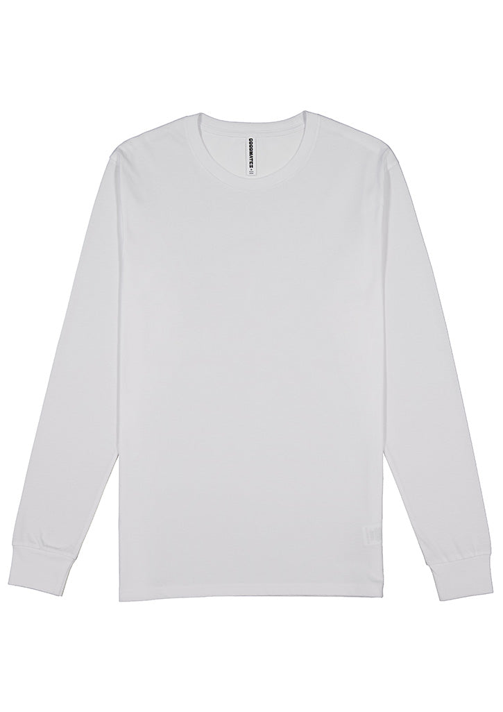 Mens Basis Long Sleeve Tee - White