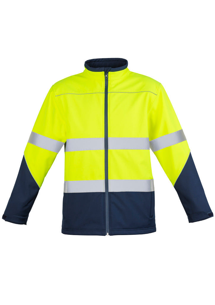 Unisex Hi Vis Softshell Jacket - Yellow/Navy
