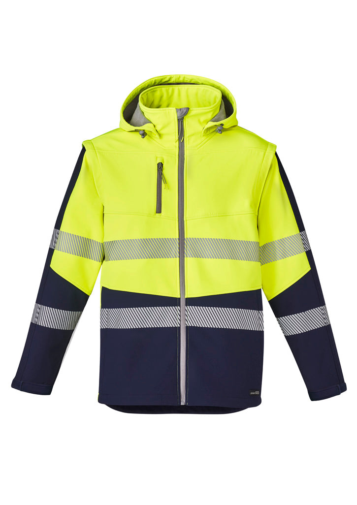 Unisex Streetworx 2 In 1 Stretch Softshell Jacket - Yellow/Navy