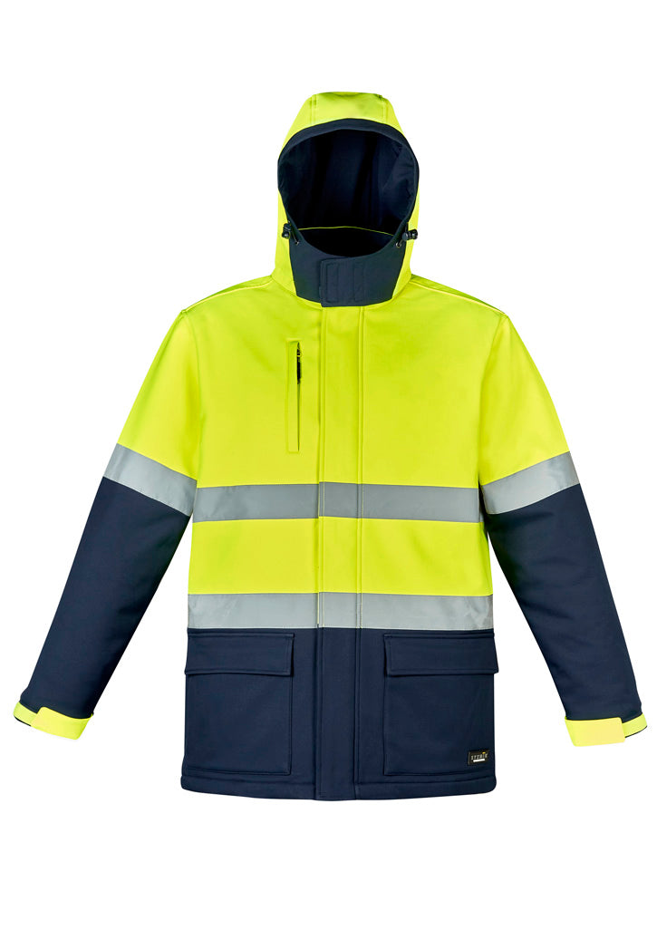 Unisex Hi Vis Antarctic Softshell Jacket - Yellow/Navy