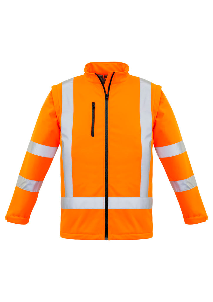 Unisex Hi Vis X Back 2 In 1 Softshell Jacket - Orange