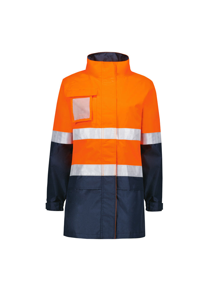 Womens Hi Vis Ultralite Waterproof Jacket - Orange/Navy