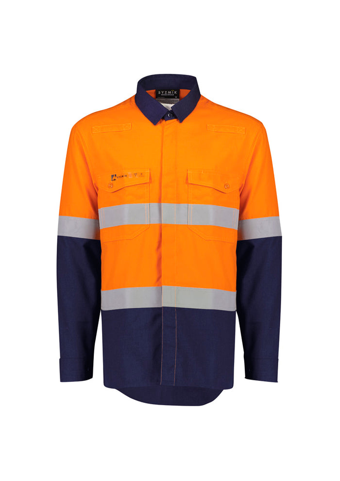 Mens Orange Flame Lightweight Ripstop Shirt - Hoop Taped